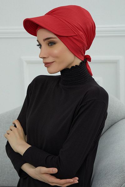 Aisha's Design Combed Cotton Bonnet - Visor Detailed, B-66