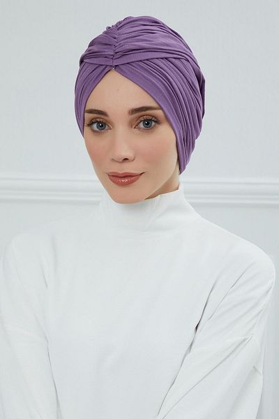 Aisha's Design Gathered Combed Cotton Bonnet,B-1