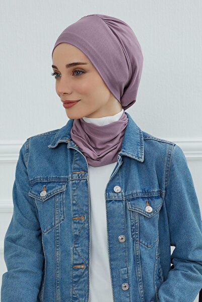 Aisha's Design Turban gata din bumbac pieptănat, HT-96, HT-96, Liliac