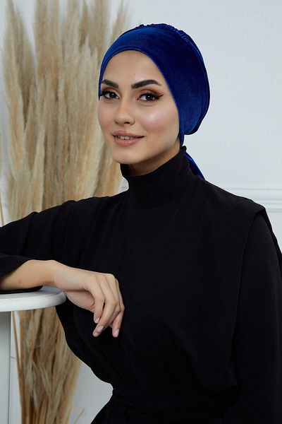 Aisha's Design بونيه مخملي - موديل B-49K