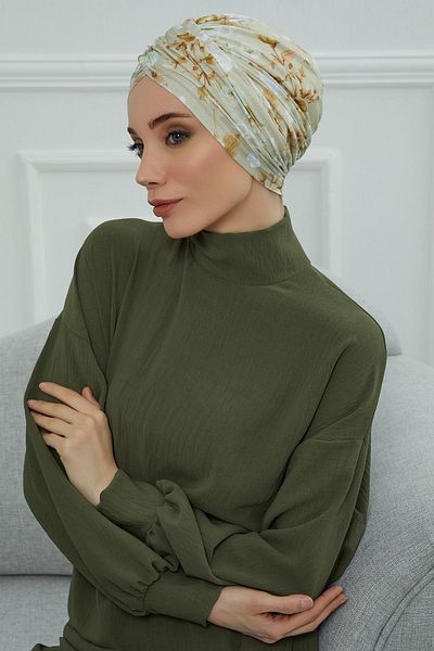 Aisha's Design Patterned Hijab Bonnet - B-9yd Model