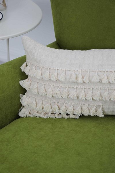 Aisha's Design غطاء وسادة مع إكسسوارات هامشية، K-258