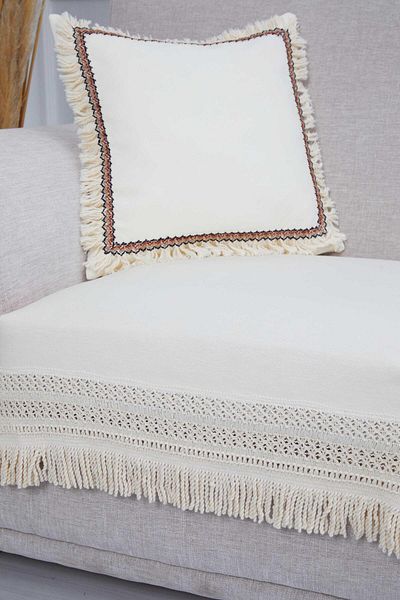 Aisha's Design 90X75 cm Lace Embroidered Sofa Cover - Ko-25T
