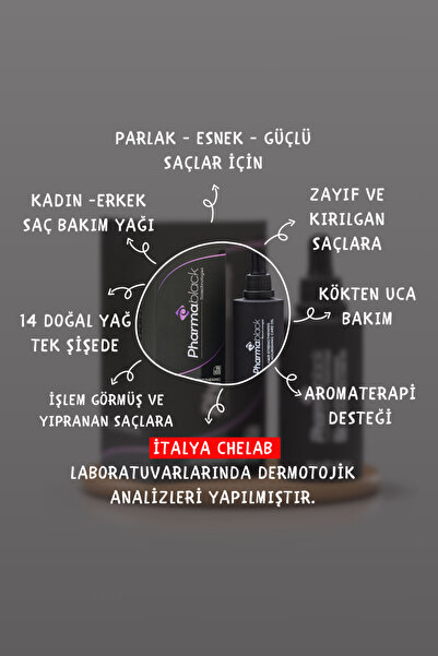 Pharmablack Dökülme Karşıtı, Hızlı Saç Uzatma, Besleyici Ve Onarıcı Saç Bakım Yağı 50 Ml