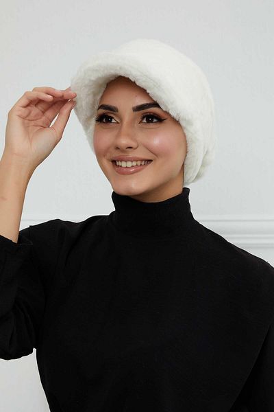 Aisha's Design قبعة حجاب قطيفة ناعمة الملمس - B-78