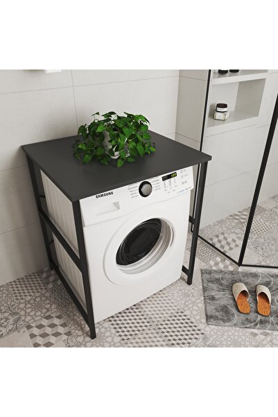 Remaks Çok Amaçlı Çamaşır Makinası Dolabı Rafsız Antrasit