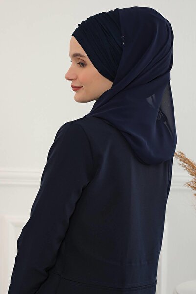 Aisha's Design Σάλι από χτενισμένο βαμβάκι, BTS-1, BTS-1, Σκούρο μπλε