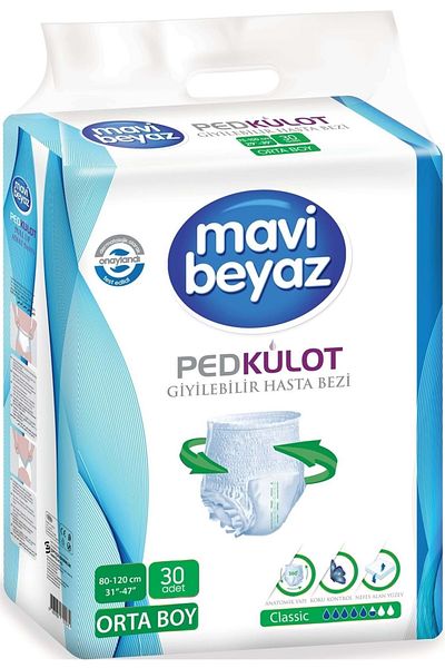 Mavi beyaz 150 Pieces Medium Medium Pad Absorbent Panties - Patient Diapers