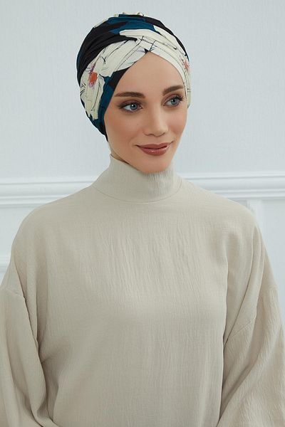 Aisha's Design بونيه حجاب منقوش - موديل B-9yd