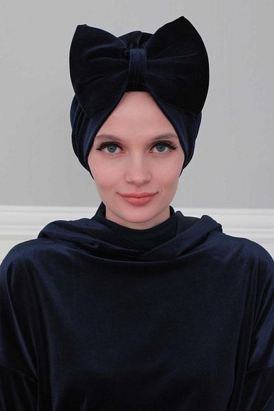 Aisha's Design Velvet Bonnet - Giant Bow, B-11K Model