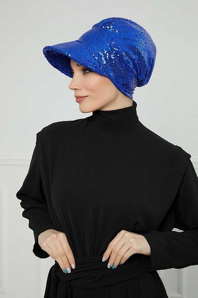 Aisha's Design قبعة قناع مطرزة - بونيه، b-73p