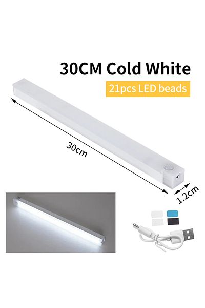 Choice 30CM Cold White LED Bar Lights USB Rechargeable Motion Sensor Night Light Portable Induction Cabinet
