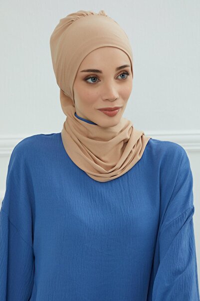 Aisha's Design Combed Cotton Ready-To-Wear Turban, Ht-96, Ht-96, Milk Coffee