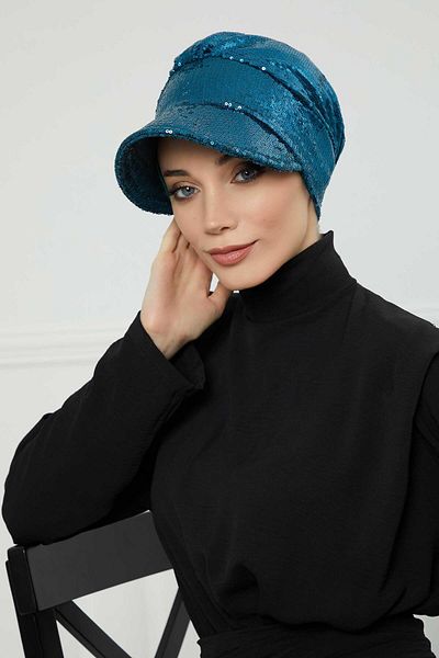Aisha's Design قبعة قناع مطرزة - بونيه، b-73p