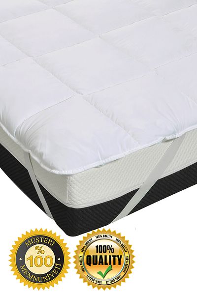 mandeep yatak Mattress Pad Mattress Protector 100% Micro Cotton Fabric 400 Grams with Four Corner Elastic