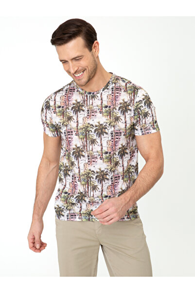 Cacharel Khaki Crew Neck Slim Fit T-Shirt 50247629-Vr027