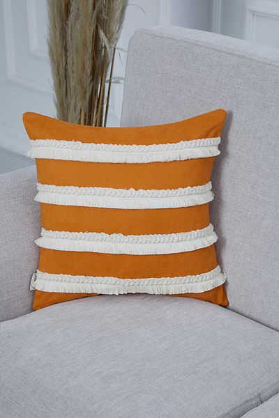 Aisha's Design Fringed Throw Pillow Cover,K-286