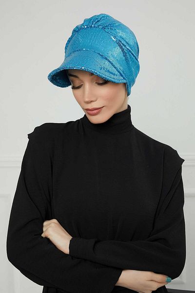 Aisha's Design قبعة قناع مطرزة - بونيه، b-73p