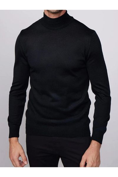 DENİZLİFE Men's (Father) Half Turtleneck Wool Sweater