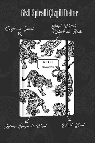 Victoria's Journals دفتر ملاحظات حلزوني مخفي مكون من 192 صفحة - 96 ورقة، 17x24 سم، 90 جرام
