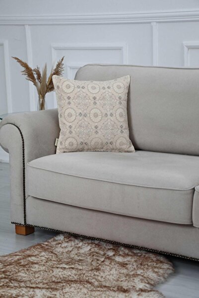 Aisha's Design Lace Embroidered Throw Pillow Cover, K-264, Cream