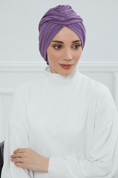 Aisha's Design Gathered Combed Cotton Bonnet,B-1