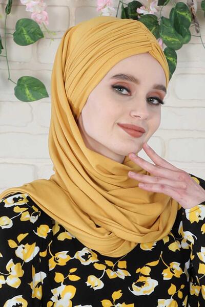 Aisha's Design Πρακτικό χτενισμένο βαμβακερό σάλι, CPS-44, CPS-44, μουστάρδα