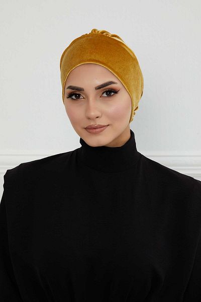 Aisha's Design Velvet Bonnet - Rose Detailed, B-53K
