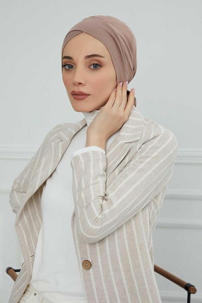 Aisha's Design غطاء رأس من القطن الممشط بحزام - موديل B-31