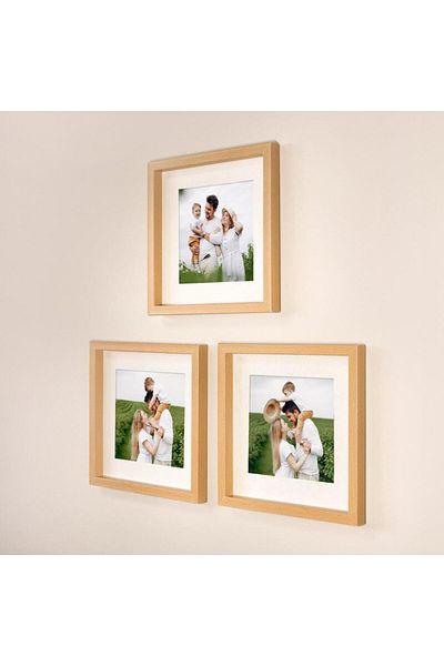 Nobbystar 21X21Cm Square Photo Frame with Mat - Adhesive 3 Pack
