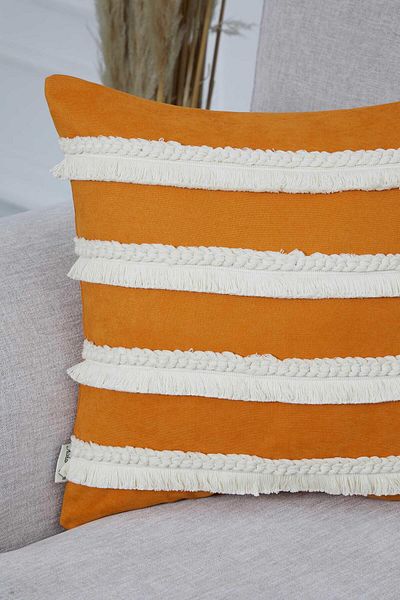 Aisha's Design Fringed Throw Pillow Cover,K-286