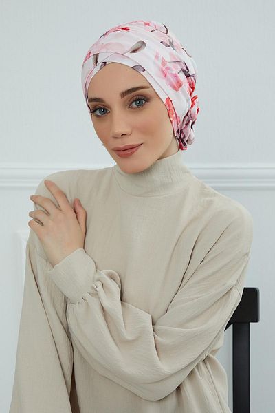 Aisha's Design Cross Rose Patterned Bonnet - B-26Yd