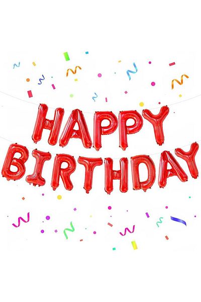 CUGY Red Love Happy Birthday Special Day Birthday Concept Balloon Chain Party Set