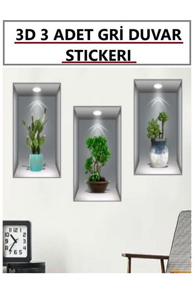 optana 3D Wall Sticker - Home Balcony Three-Dimensional, Flower Vase Painting Appearance Adhesive Set