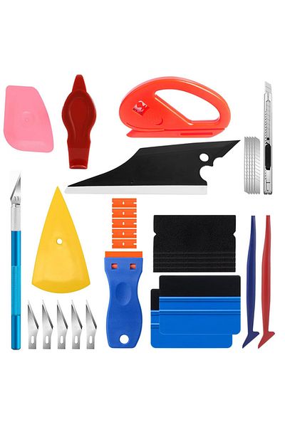 Choice Set 1-32pcs Car Wrapping Tools Window Tinting Tools Kit Wrap Knife Felt Squeegee Vinyl Spatula Plast