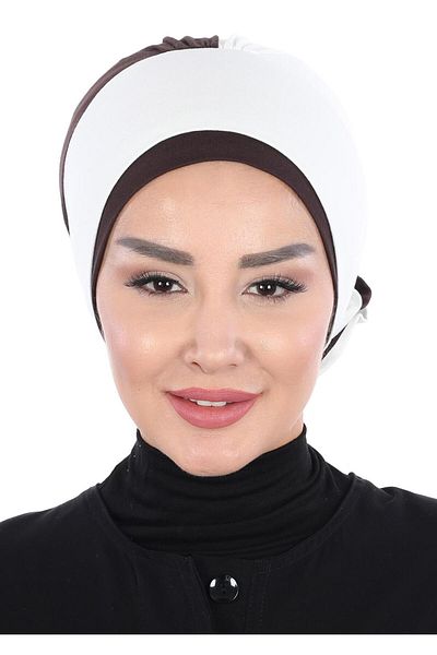 Aisha's Design بونيه وردي ملون - تصميم مزدوج، ب-28