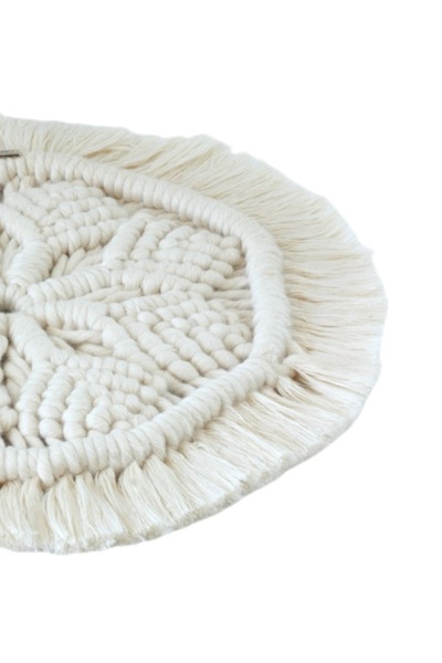 My Royal Macromes 2'li Set Makrome Kar Tanesi Bardak & Mum Altlığı, Dekoratif Çay-fincan-kupa Altlığı, Nihale (23cm)