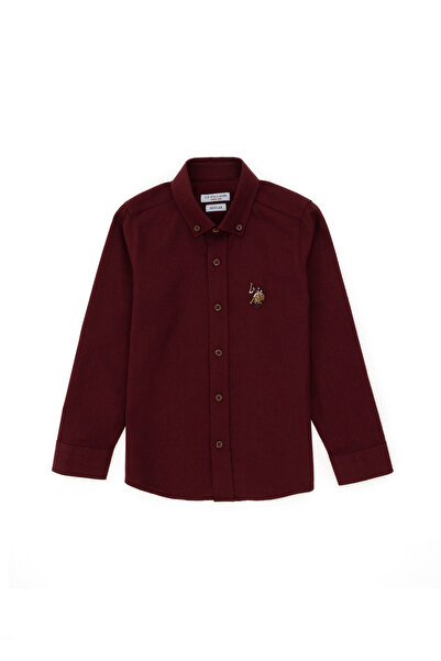 U.S. Polo Assn. Erkek Çocuk Bordo Uzun Kollu Basic Gömlek 50295671-VR014