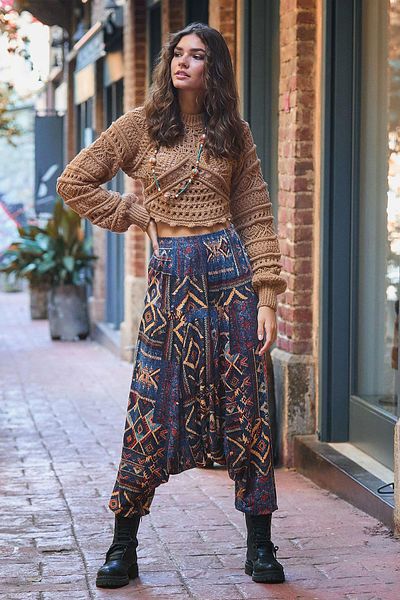 Los banditos Elastic Waist and Leg Authentic Patterned Shalwar Trousers