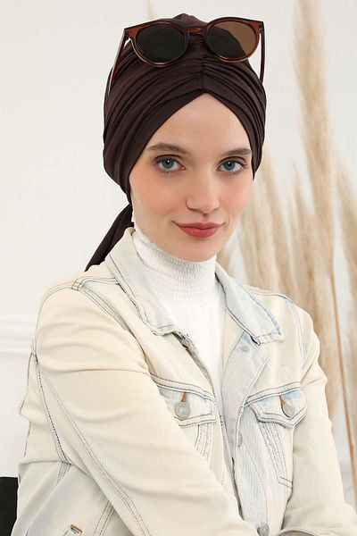 Aisha's Design بونيه قطن ممشط - برباط، موديل b-1