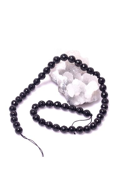 Taş Sandığı Facet Cut Onyx Stone String (8 Mm)