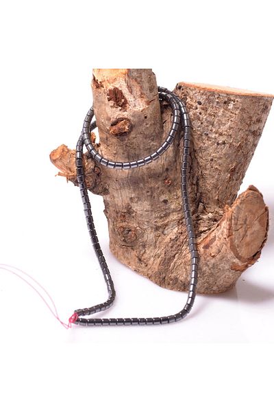 Taş Sandığı Short Cylinder Hematite Stone String - 2.5*3 mm
