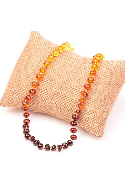 Taş Sandığı Filtered Color Drop Amber Adult Necklace - Serified Product