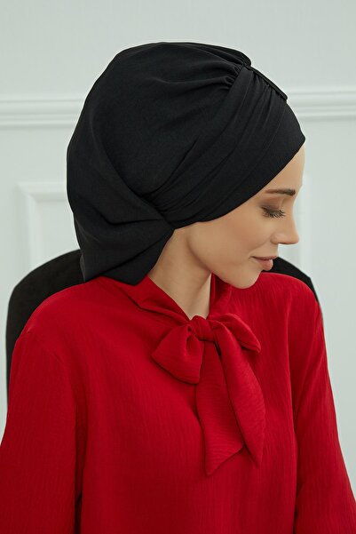 Aisha's Design Aerobin Fabric Ready-Made Turban, Ht-90, Black