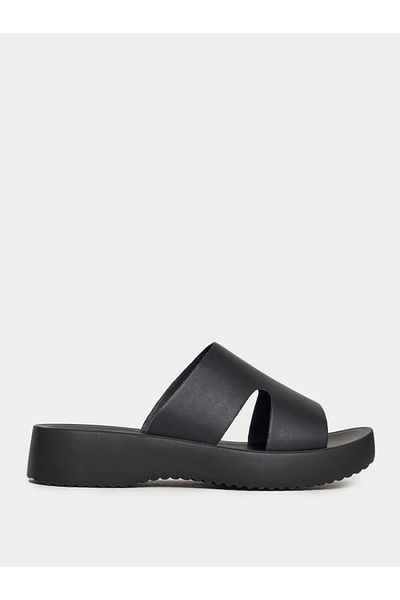 Styli Solid Wide Band Strap Comfort Sandals