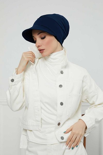 Aisha's Design Bone Printed Combed Cotton Hat with Visors - b-73