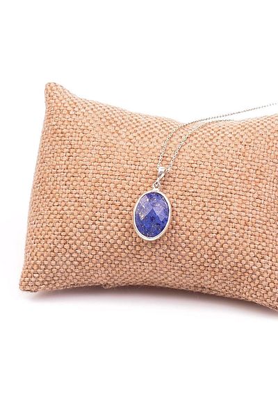 Taş Sandığı Lapis Lazuli Stone Silver Necklace