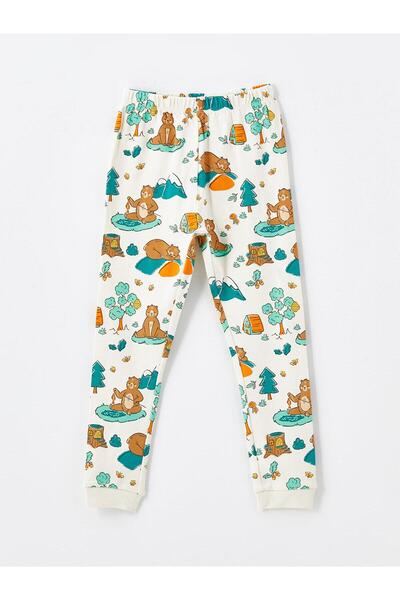 LC Waikiki LCW baby Baskılı Bisiklet Yaka Uzun Kollu Baskılı Erkek Bebek Pijama Takımı