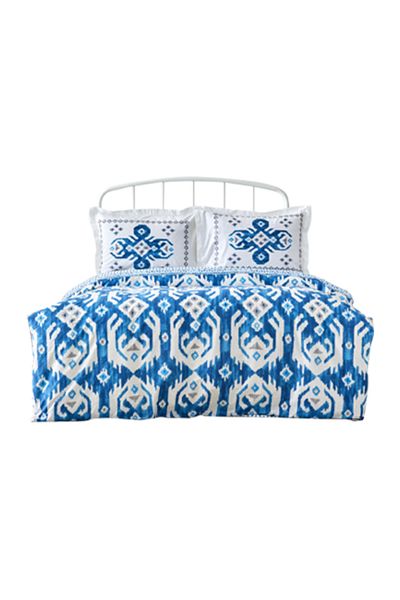 Karaca Home Neos, Set cuvertură de pilota 100% bumbac turcesc, dublu, albastru