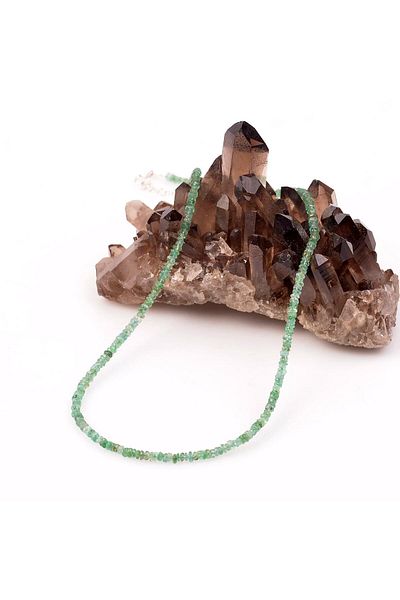 Taş Sandığı Emerald Stone Silver Necklace - 3 Mm